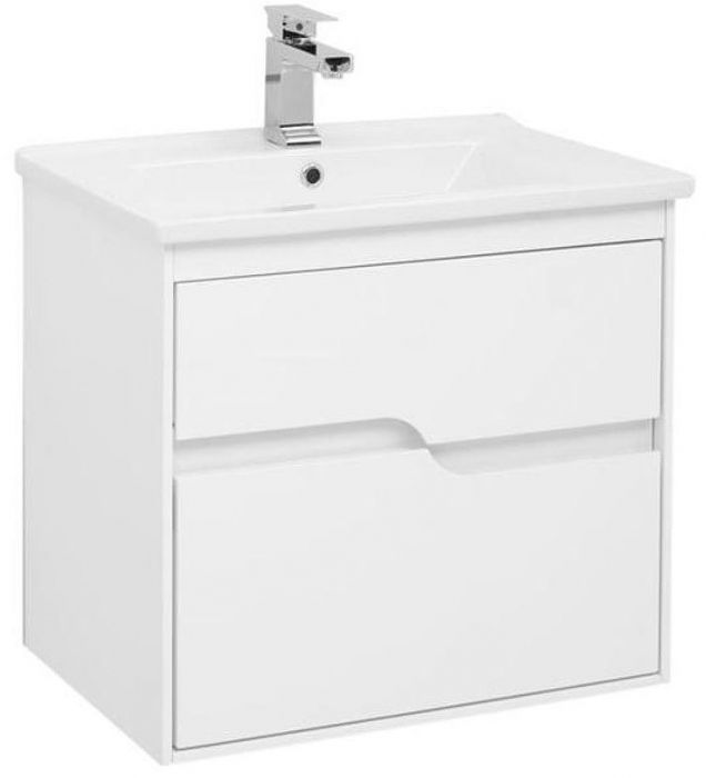 Тумба под раковину Aquanet Модена 65 198485 подвесная Белый глянец