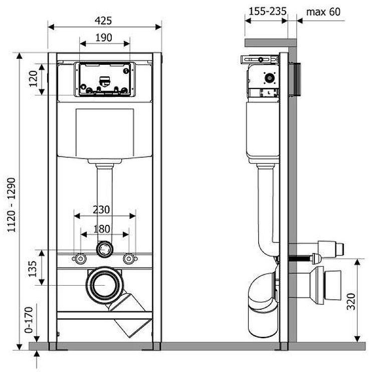 Инсталляция Lavinia Boho RelFix 38010010 для унитаза без клавиши смыва Инсталляция Lavinia Boho RelFix 38010010 для унитаза без клавиши смыва