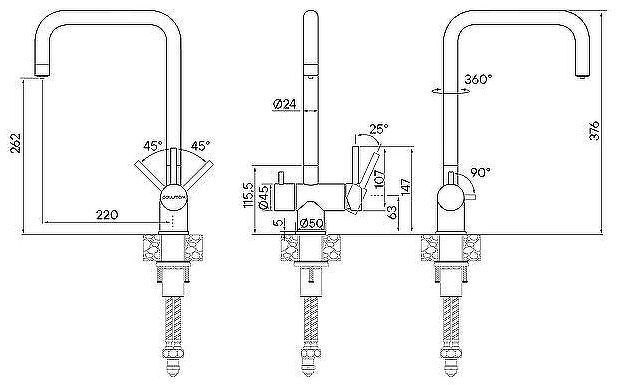 Смеситель для кухни Paulmark Wetter We213030-BG Брашированное золото Смеситель для кухни Paulmark Wetter We213030-BG Брашированное золото