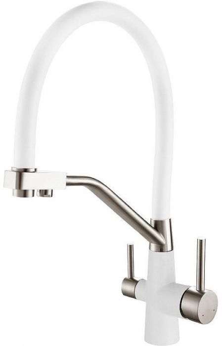 Смеситель для кухни Viko V-5824 Белый Серебро