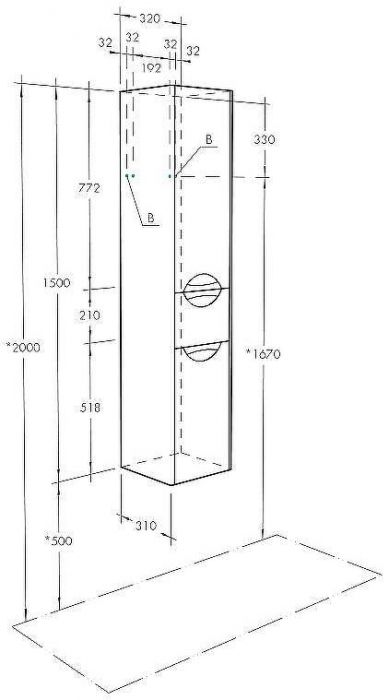 Шкаф пенал Aquaton Сильва 32 R 1A215603SIW7R подвесной с бельевой корзиной Дуб полярный