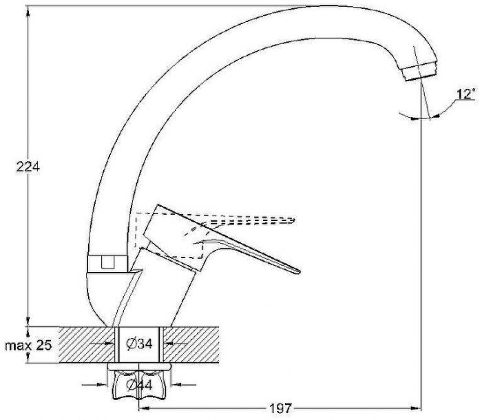 Смеситель для кухни G-Lauf NUD4-A045YB Черный матовый