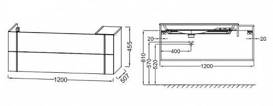 Тумба под раковину 120 см Jacob Delafon Nouvelle Vague EB3033-N18 белый