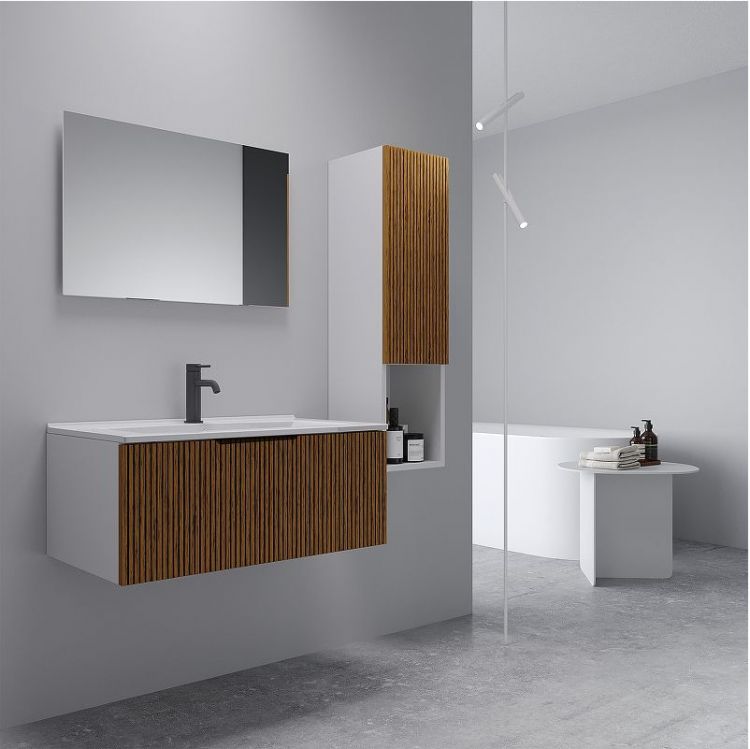 Шкаф пенал ЗОВ Кито 27 KPBT подвесной цвет Белый Тростник