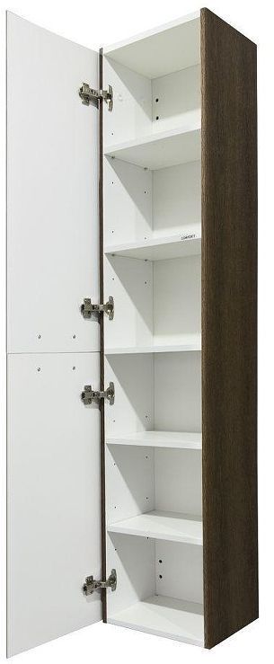 Шкаф пенал Comforty Ангара 35 00-00019358 подвесной цвет Дуб темно-коричневый