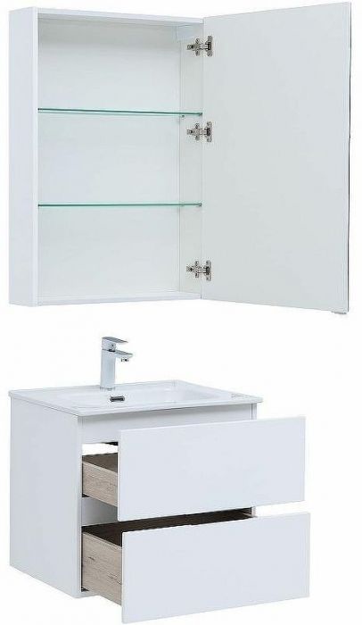 Комплект мебели для ванной Aquanet Алвита New 60 274216 подвесной Белый матовый