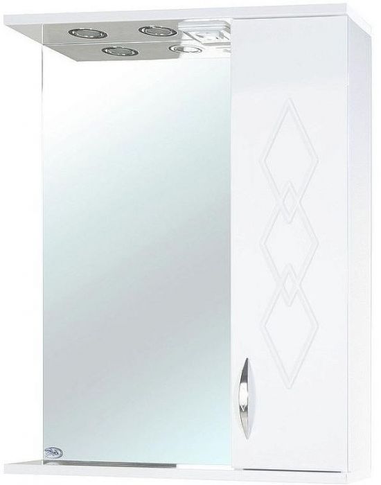 Зеркало со шкафом Bellezza Элеганс 60 R 4618609521015 с подсветкой Белое