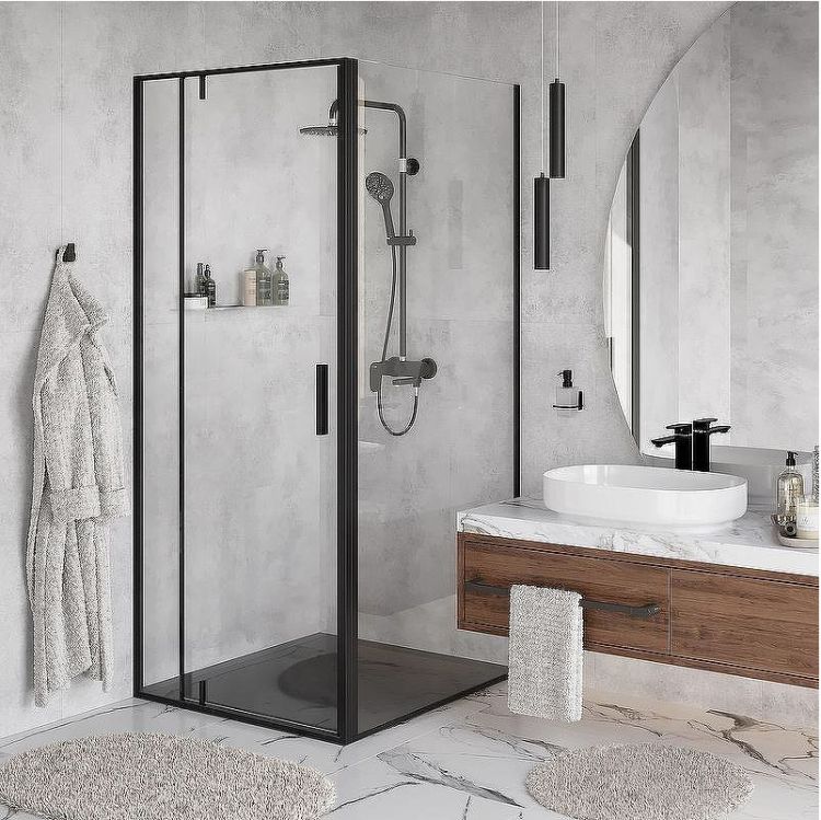 Душевой уголок WasserKRAFT Elbe 100x100 74P19 профиль Черный матовый стекло прозрачное Душевой уголок WasserKRAFT Elbe 100x100 74P19 профиль Черный матовый стекло прозрачное