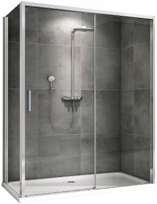 Душевой уголок Abber Komfort 170x90 AG93170-S92 профиль Хром стекло прозрачное