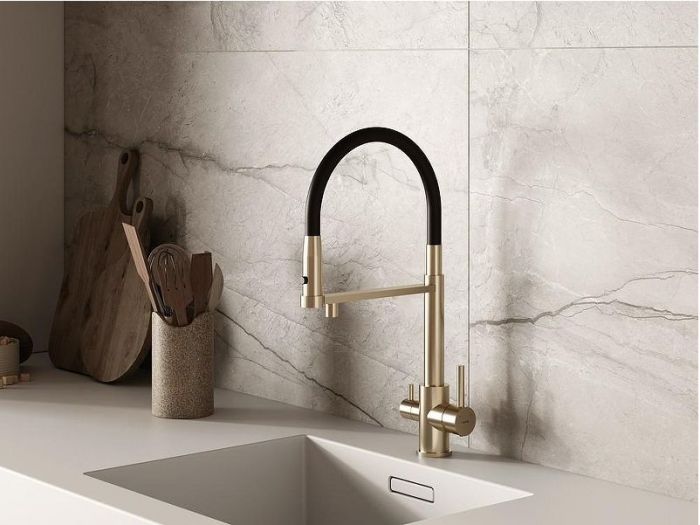Смеситель для кухни Cersanit Zen 68251 Золото Черный