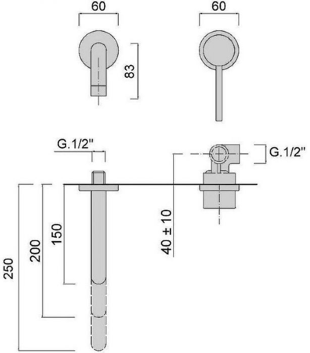 Смеситель для раковины Giulini Futuro F6520-20 Хром