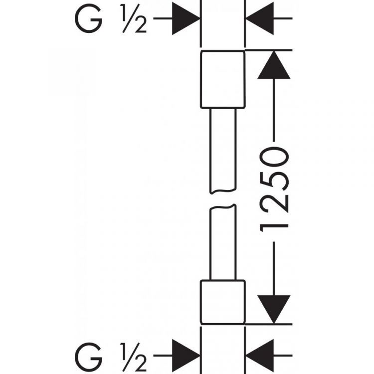 Шланг AXOR Starck с металлическим эффектом 2 м 1/2 x 1/2 хром 28282000 Шланг AXOR Starck с металлическим эффектом 2 м 1/2 x 1/2 хром 28282000