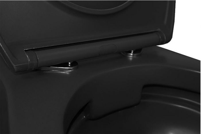 Унитаз Azario Keras matt black AZ-99046B подвесной цвет Черный с сиденьем Микролифт