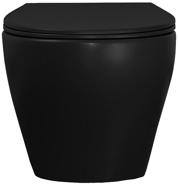 Унитаз Azario Keras matt black AZ-99046B подвесной цвет Черный с сиденьем Микролифт