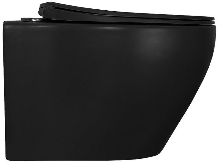 Унитаз Azario Keras matt black AZ-99046B подвесной цвет Черный с сиденьем Микролифт