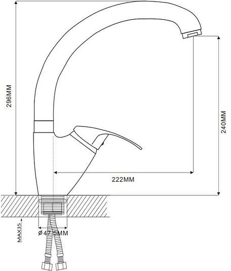 Смеситель для кухни Ekko E41021 цвет Хром