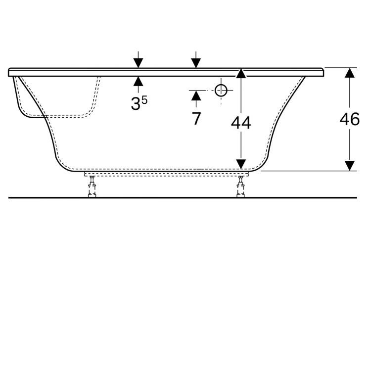 Акриловая ванна Geberit Renova Nr.1 135x135, 657300000