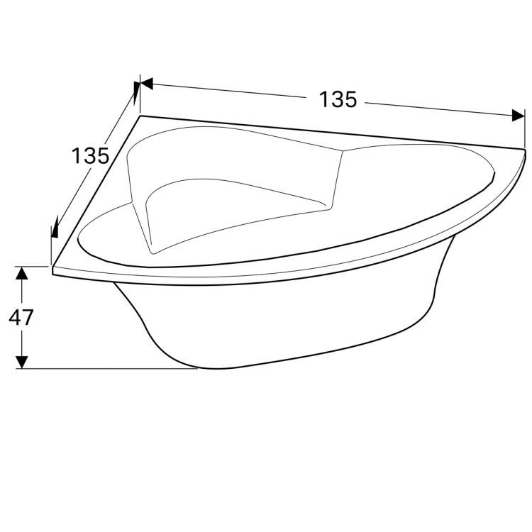 Акриловая ванна Geberit Renova Nr.1 135x135, 657300000