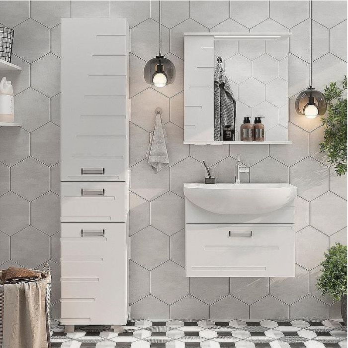 Зеркало со шкафом Volna Joli 70 L zsJOLI70.L-01 с подсветкой Белое