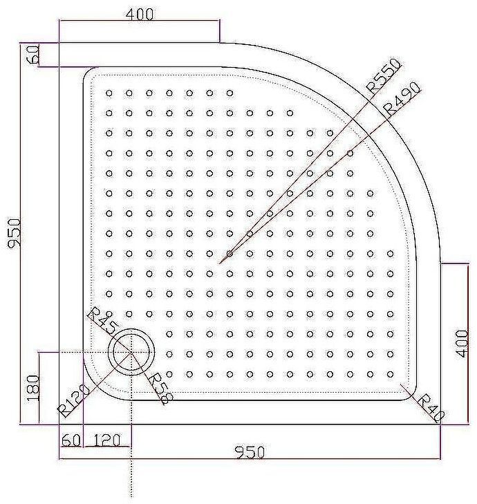 Акриловый поддон для душа Cezares Tray A 95х95 TRAY-A-R-95-550-15-W Белый