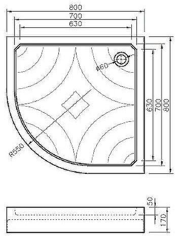 Акриловый поддон для душа Koller Pool Grace 80X80 GRACE80R Белый