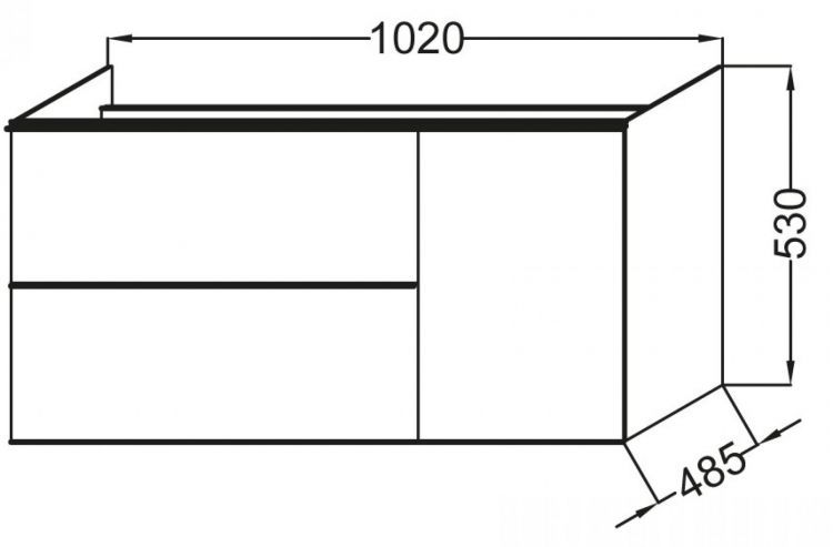 Тумба подвесная 105 см Jacob Delafon Odeon Up, цвет белый бриллиант [EB891-N18]