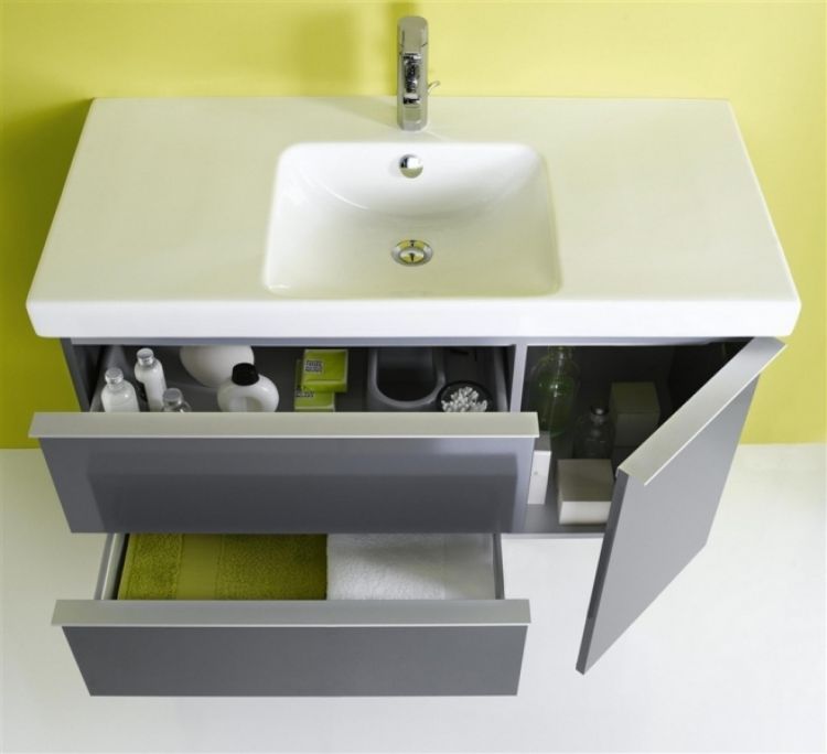 Тумба подвесная 105 см Jacob Delafon Odeon Up, цвет белый бриллиант [EB891-N18]