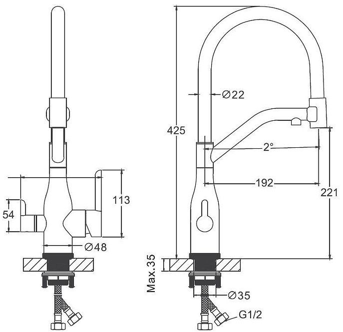 Смеситель для кухни Belz B78815-7 цвет Черный