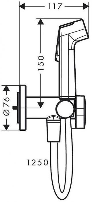 Гигиенический душ со смесителем Hansgrohe Set HG Bidette 29232000S Хром