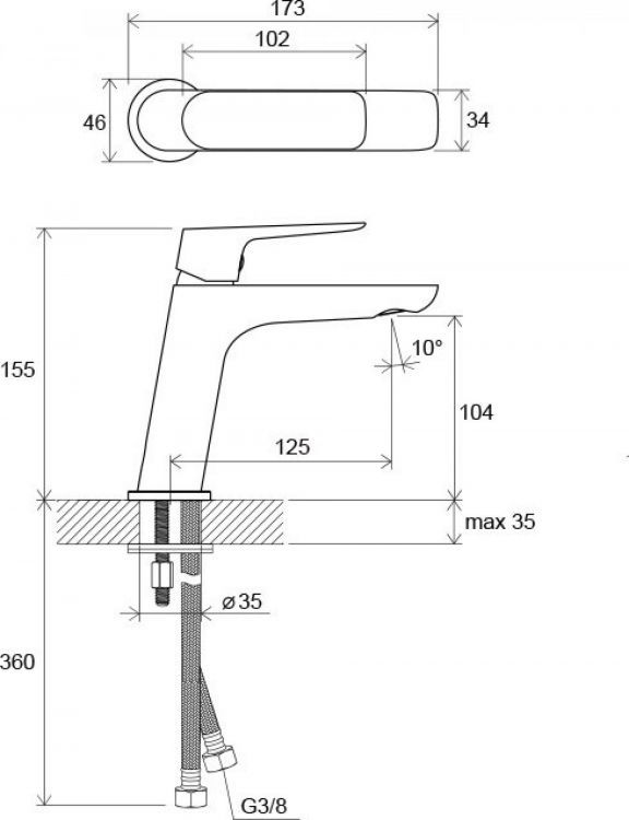 Смеситель для умывальника Ravak Classic CL 012.00 X070080 Смеситель для умывальника Ravak Classic CL 012.00 X070080