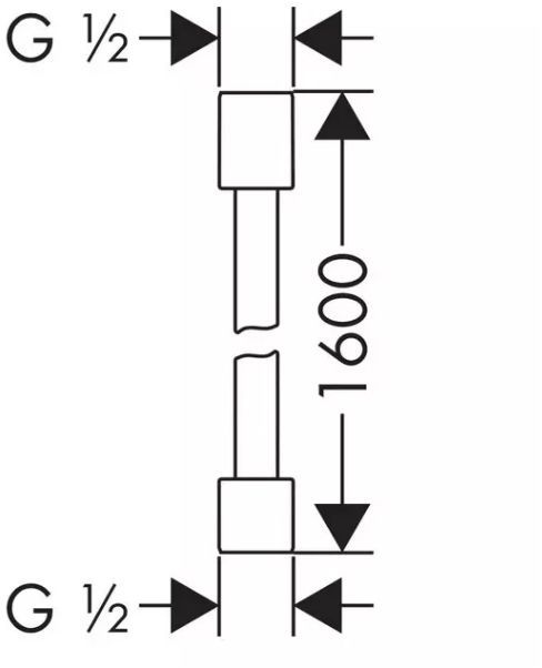 Axor Starck Шланг для душа 160см., с цилиндрическими гайками, цвет: черный матовый