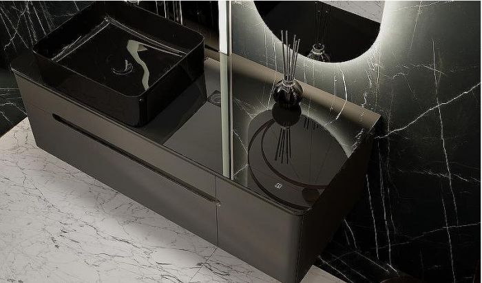 Тумба под раковину Jorno Shine 120 Shi.01.120/P/A подвесная Антрацит