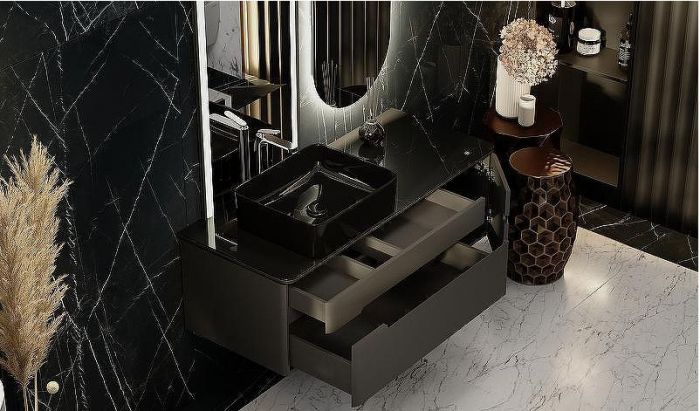 Тумба под раковину Jorno Shine 120 Shi.01.120/P/A подвесная Антрацит