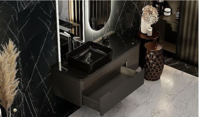 Тумба под раковину Jorno Shine 120 Shi.01.120/P/A подвесная Антрацит