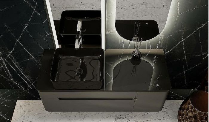 Тумба под раковину Jorno Shine 120 Shi.01.120/P/A подвесная Антрацит