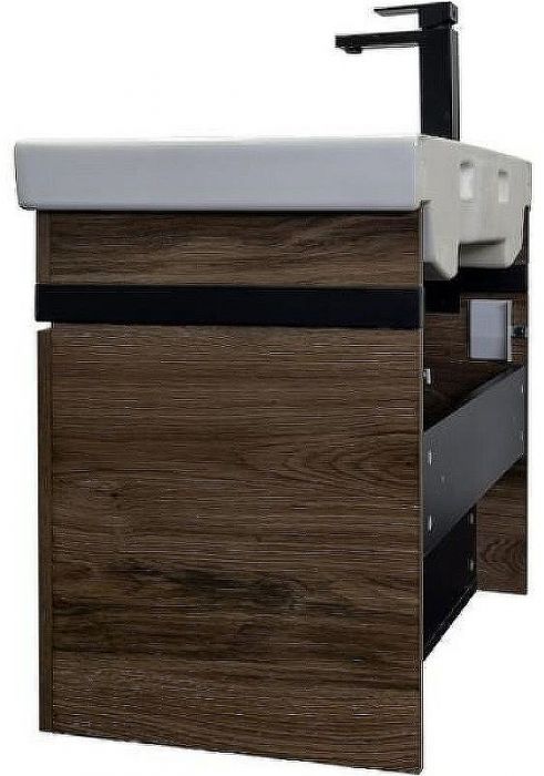 Тумба с раковиной Comforty Соло 70 00-00010978 подвесная Дуб темно-коричневый