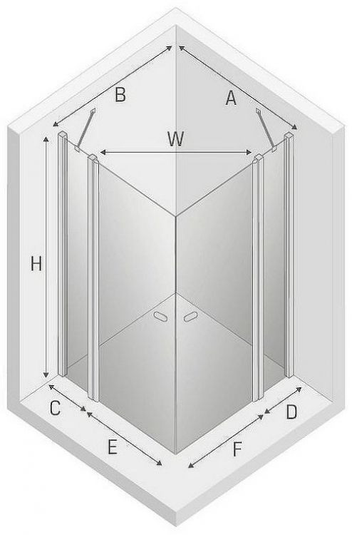 Душевой уголок New Trendy New Soleo Chrome 120х120 K-0414 профиль Хром стекло прозрачное