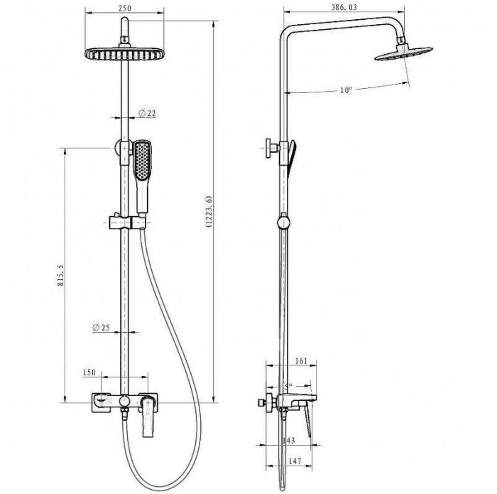 Душевая система Boheme Venturo 378-W Белый Хром