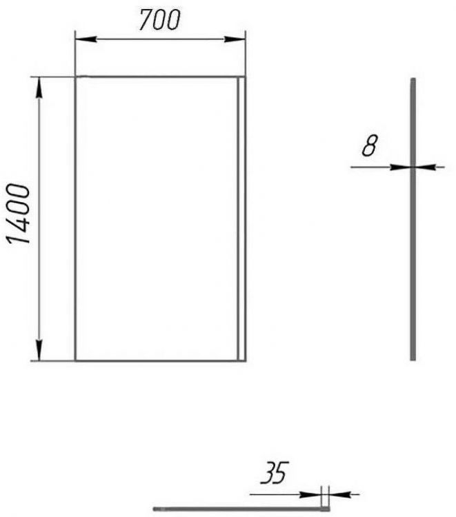 Шторка на ванну Paini 70x140 Paini-ScreenWT70F профиль Черный матовый стекло прозрачное