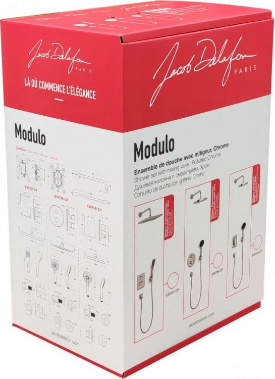 Душевой комплект Jacob Delafon Modulo E30757-CP с внутренней частью, хром Душевой комплект Jacob Delafon Modulo E30757-CP с внутренней частью, хром