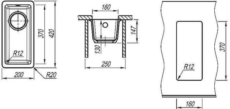 Кухонная мойка Florentina Вега-160 22.300.00160.202 Шампань