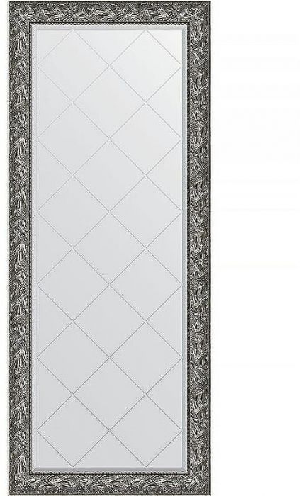 Зеркало Evoform Exclusive-G Floor 203х84 BY 6325 с гравировкой в багетной раме - Византия серебро 99