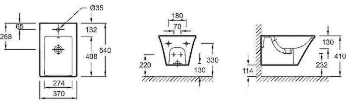 Биде Jacob Delafon Grands Boulevards EMH0002-00 подвесное Белое