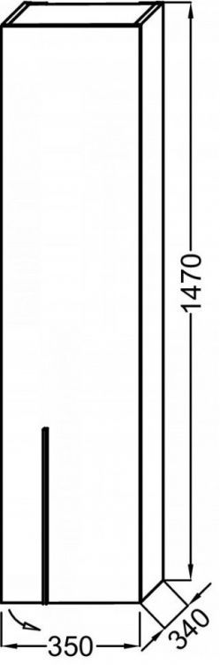 Шкаф-пенал Jacob Delafon Nouvelle Vague 35 см EB3047G-G91 левая, аквамарин блестящий Шкаф-пенал Jacob Delafon Nouvelle Vague 35 см EB3047G-G91 левая, аквамарин блестящий