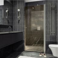 Душевая дверь Maybah Glass MGD-804-5 800x1980 на монопетле Хром матовый стекло бронзовое