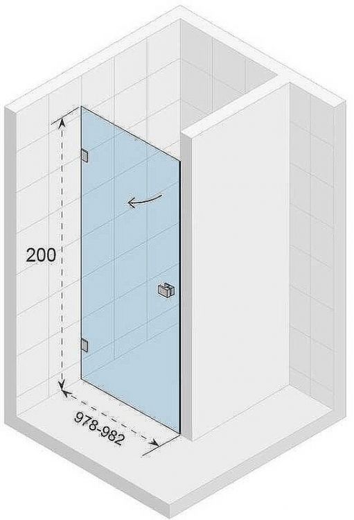 Душевая дверь Riho SZ Scandic NXT X101 98 L G001007120 (GX00032C1) профиль Хром стекло прозрачное