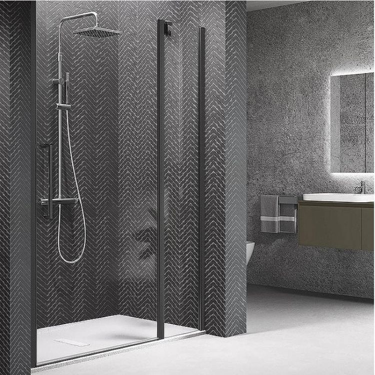 Душевая дверь Novellini Young 120 Y22P117-1H профиль Черный матовый стекло прозрачное