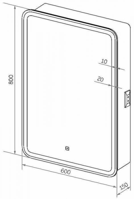 Зеркальный шкаф Континент Elliott LED 60 L МВК017 с подсветкой Белый