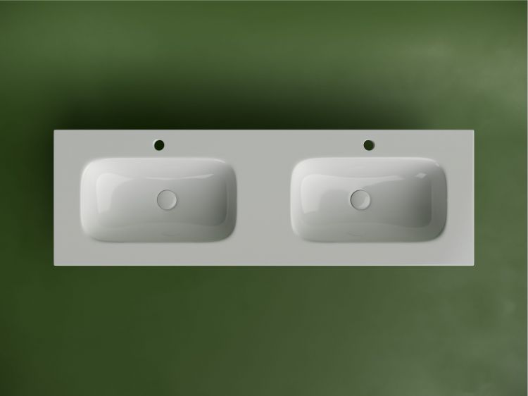 Раковина накладная SANCOS мебельная CERAMICANOVA Grace прямоугольная 1410x457x137 мм, с двумя чашами и отверстиями под смеситель, цвет белый, CN7022, CN7022 Раковина накладная SANCOS мебельная CERAMICANOVA Grace прямоугольная 1410x457x137 мм, с двумя чашами и отверстиями под смеситель, цвет белый, CN7022, CN7022