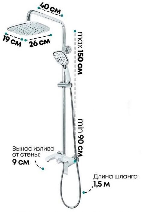 Душевая система Grocenberg GB7010WC Белая Хром